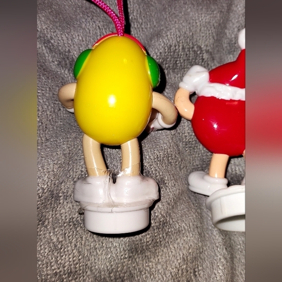 Vintage M&M's Yellow and Red Christmas Ornaments - Picture 4 of 5